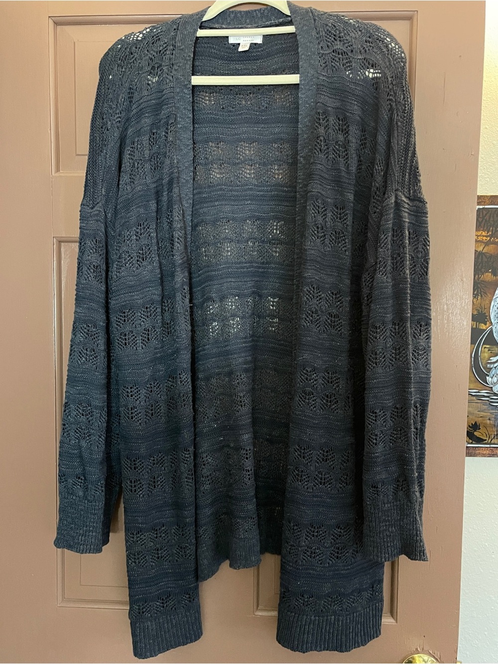 Navy Blue Long Open Knit cardigan Size XXL Lauren Conrad